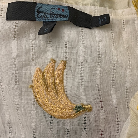 Anthropologie Eva Franco bananas 🍌 top embroidered new with tags size small - Picture 7 of 7